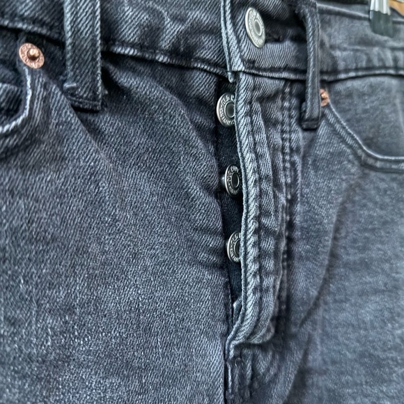 Old Navy Black Jean Shorts High-Waisted Distressed - Picture 3 of 5